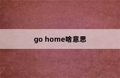 go home啥意思